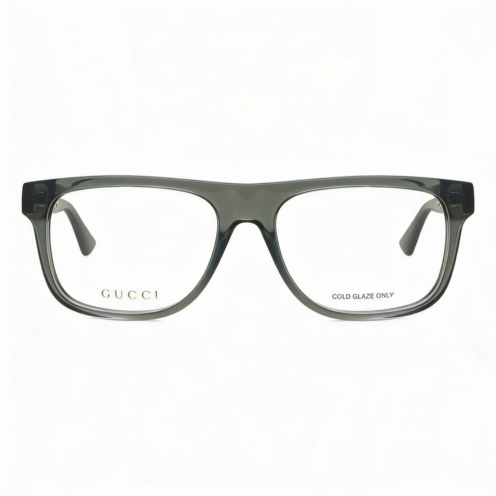 Gucci Modern Men’s Full Rim Eyeglasses, Shiny Transparent Grey Plastic Frame, Lens Width 56mm