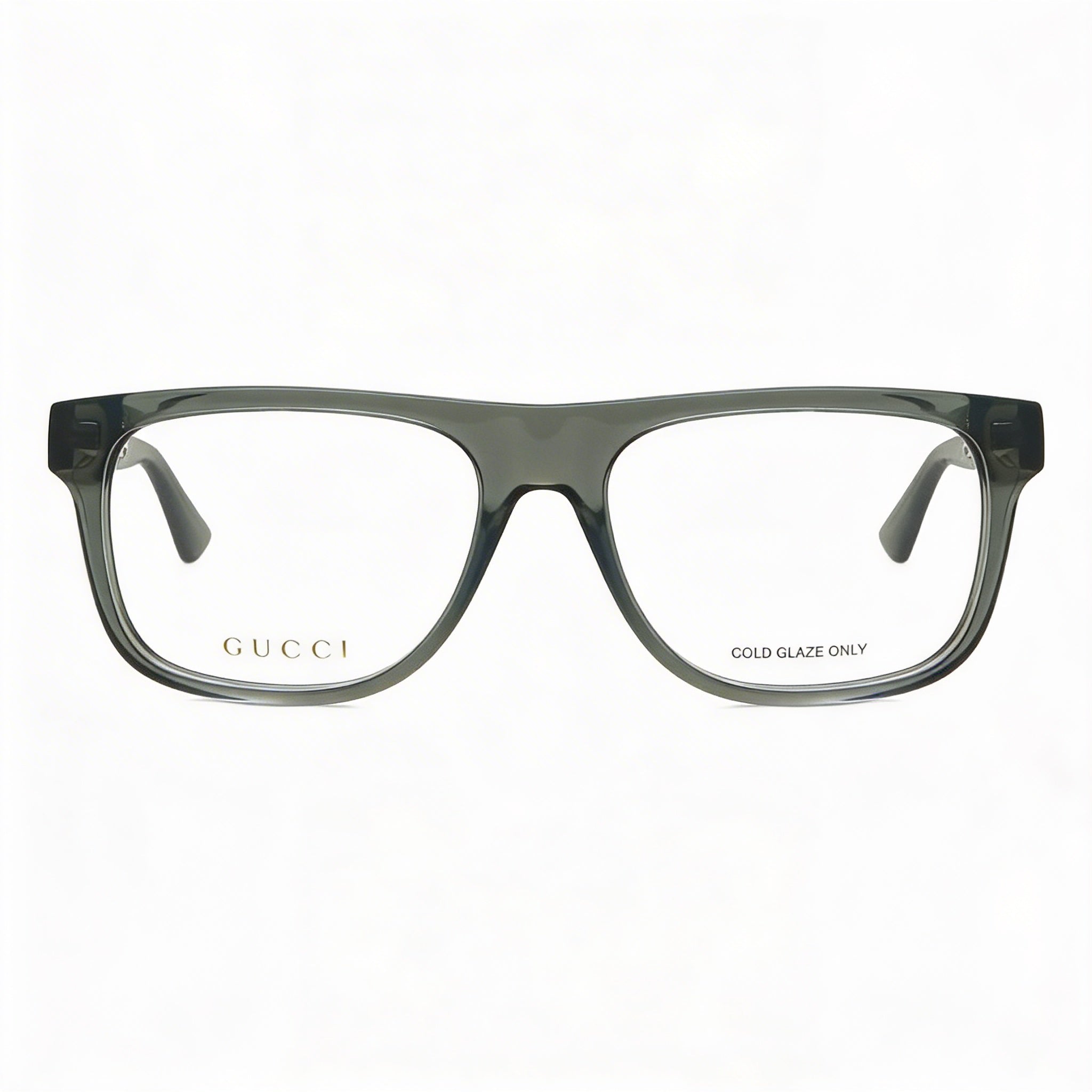 Gucci Modern Men’s Full Rim Eyeglasses, Shiny Transparent Grey Plastic Frame, Lens Width 56mm, Photo 2
