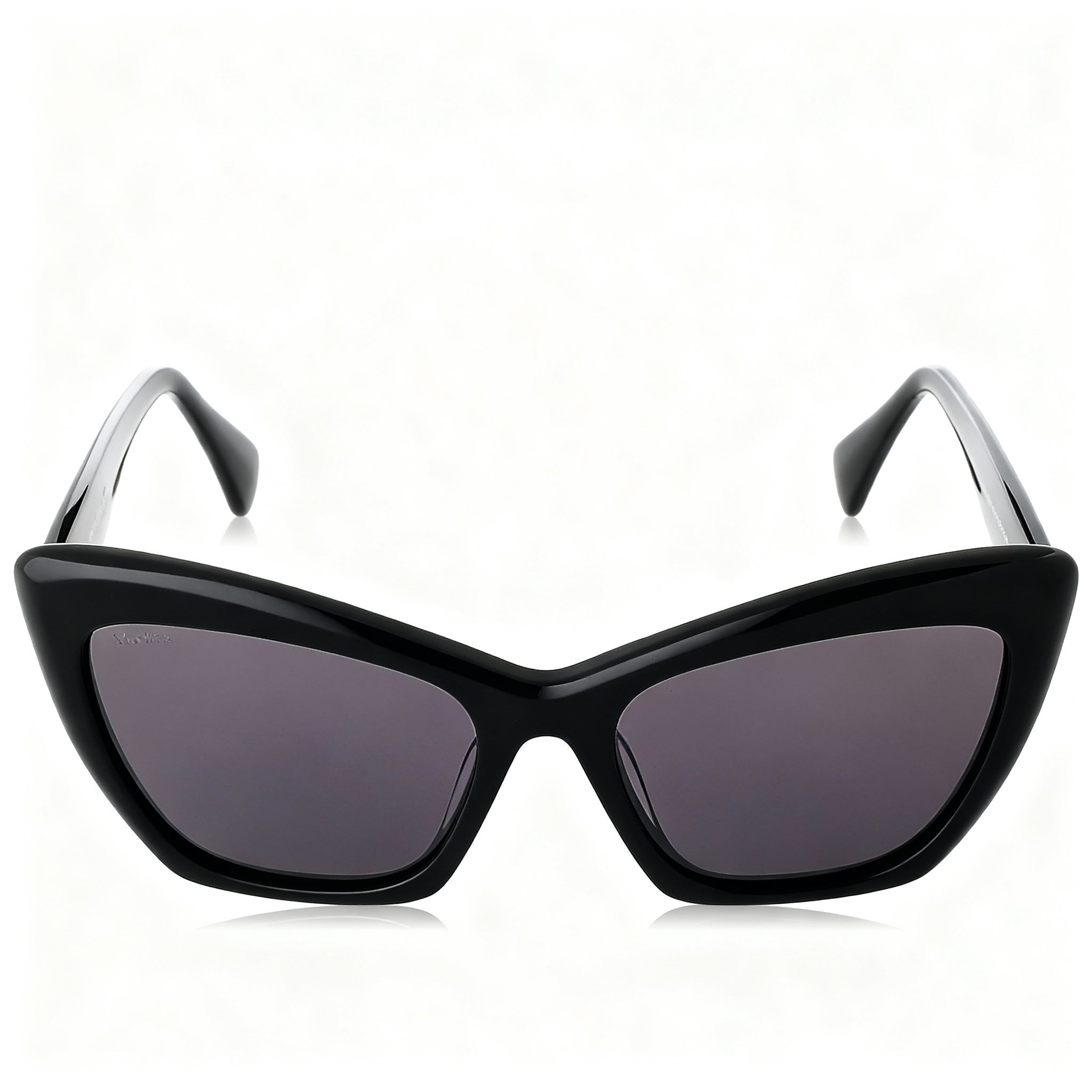 MaxMara Modern Women's Sunglasses, Black Plastic Frame, Non-Polarized Smoke Lenses, 57-18-145mm, Photo 2