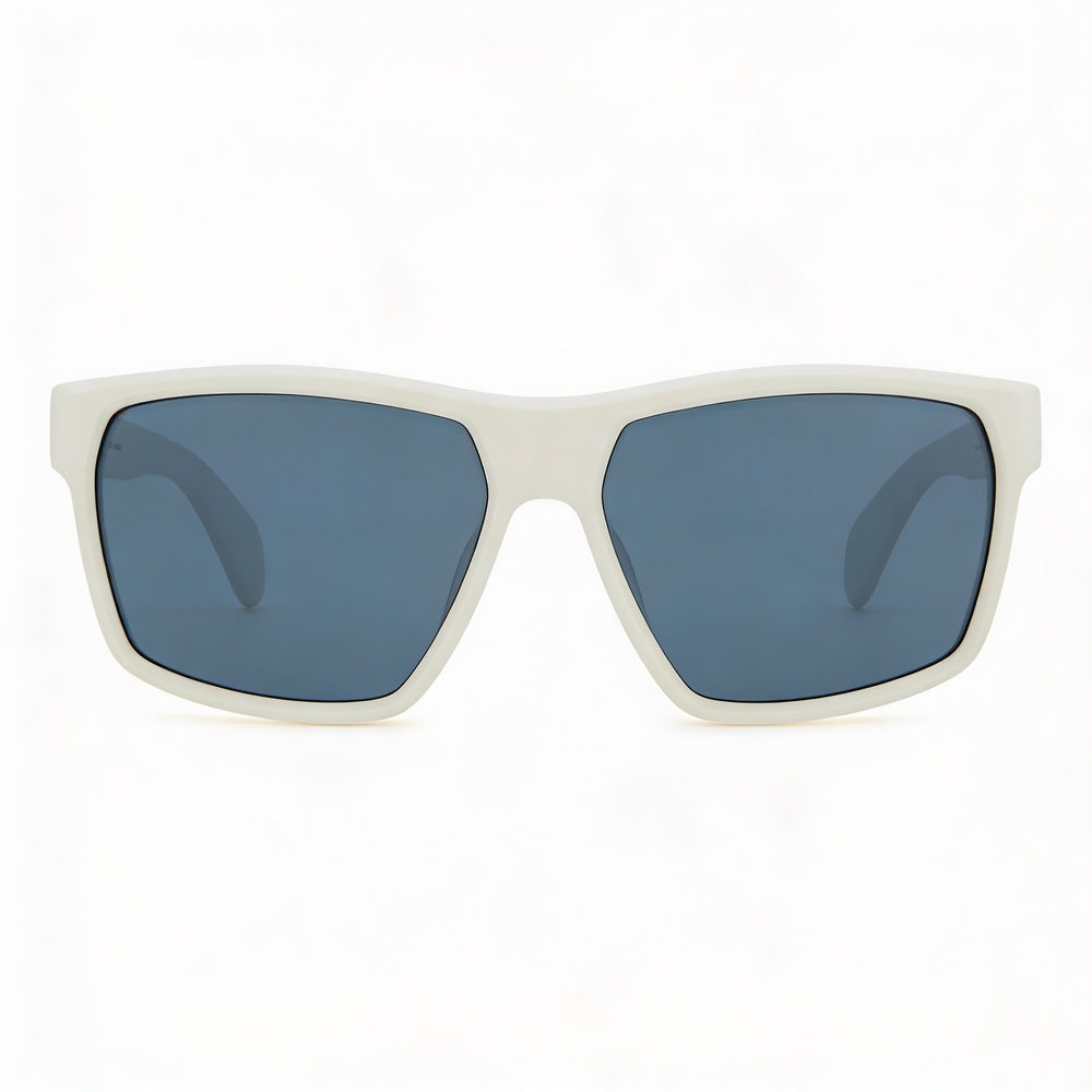 Gafas de sol modernas rag & bone para mujer con montura de acetato blanco mate y lentes no polarizadas de 58 mm