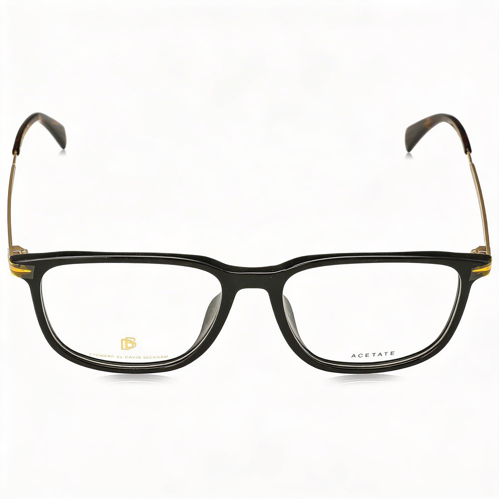 Gafas de hombre David Beckham Db 7074/F con montura de plástico y lentes de policarbonato en negro dorado, ancho de lente de 55 mm