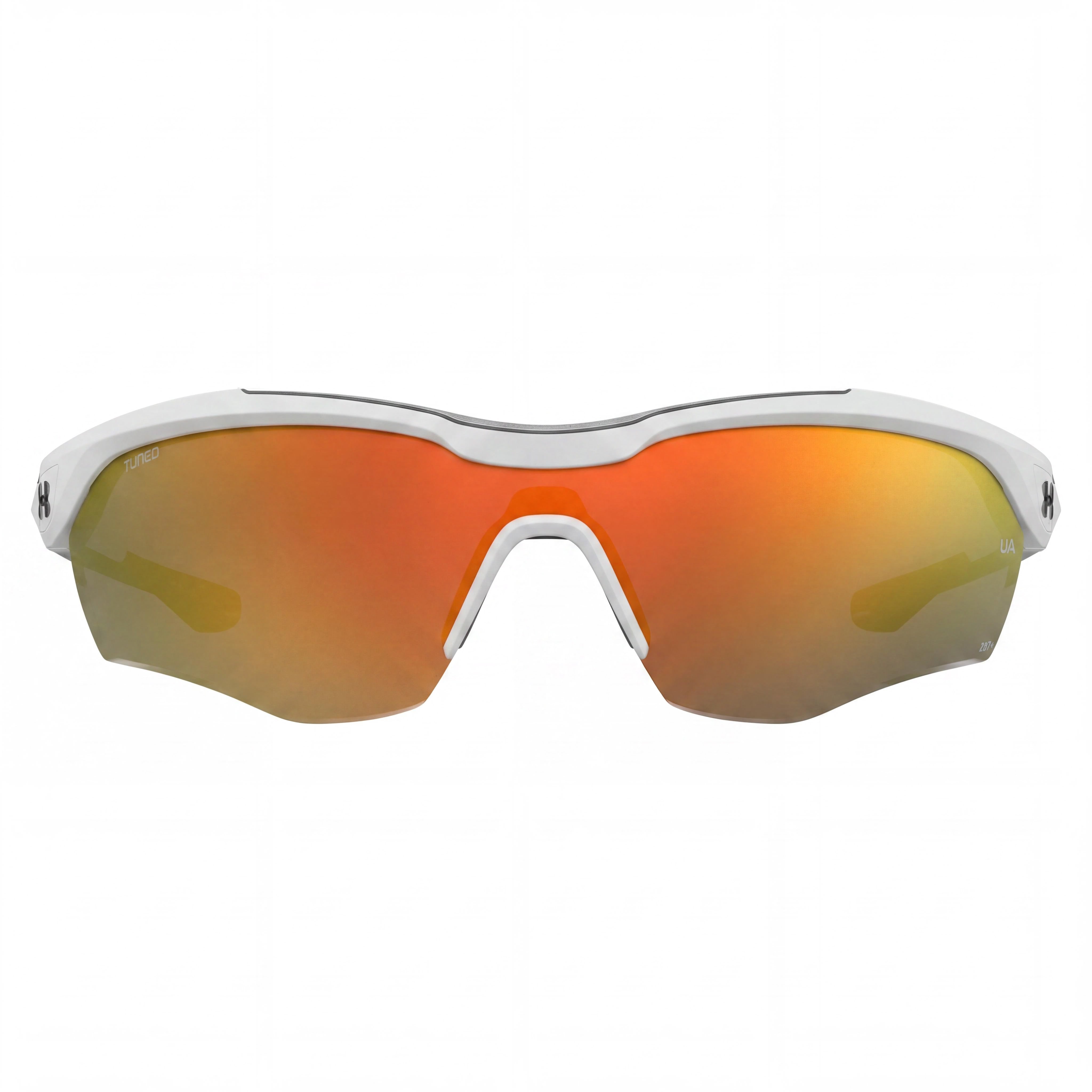 Under Armour Ua Yard Pro para mujer, armazón multicapa mate blanco-naranja, lentes de béisbol Tuned Baseball naranjas no polarizadas con protección UV de 99 mm, Photo 2