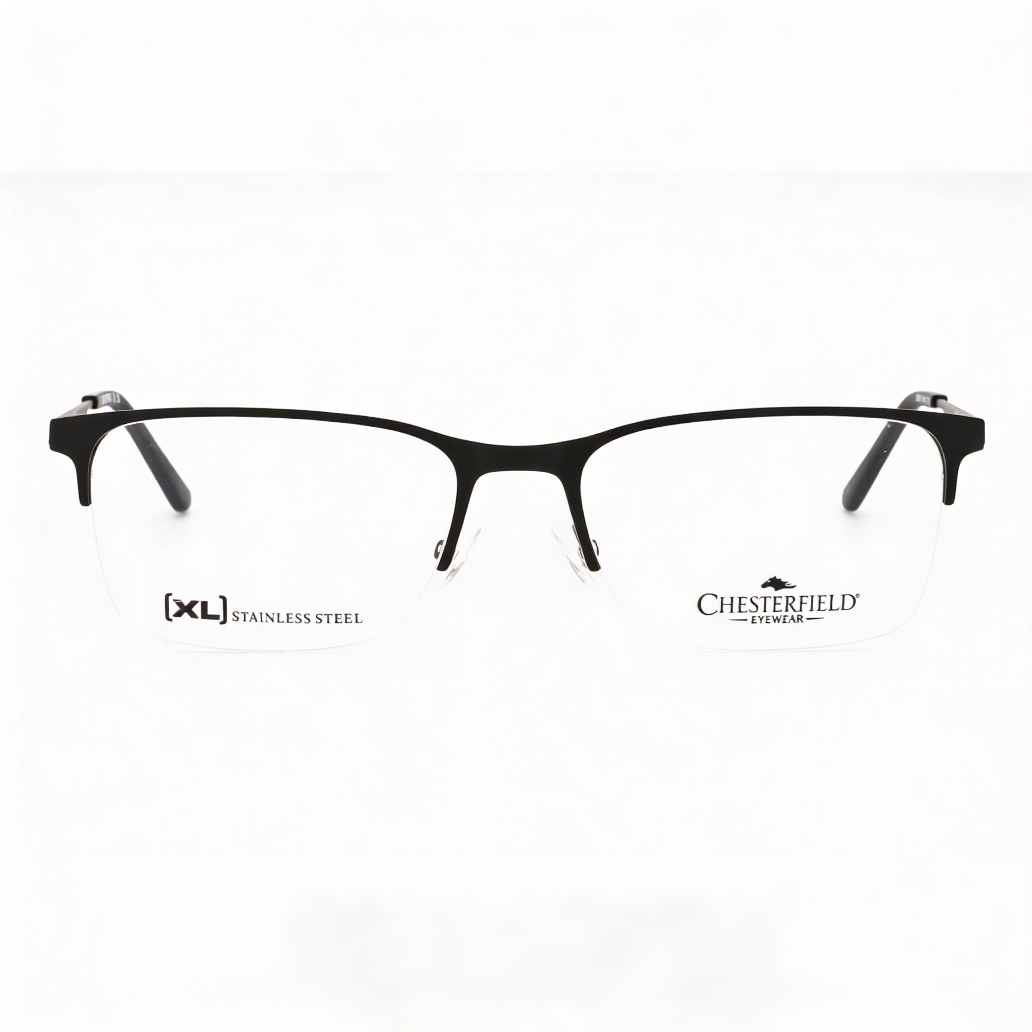 Chesterfield Ch 108xl Men's Black Metal Frame Eyewear with Clear Polycarbonate Lenses 58-19-150, Photo 2