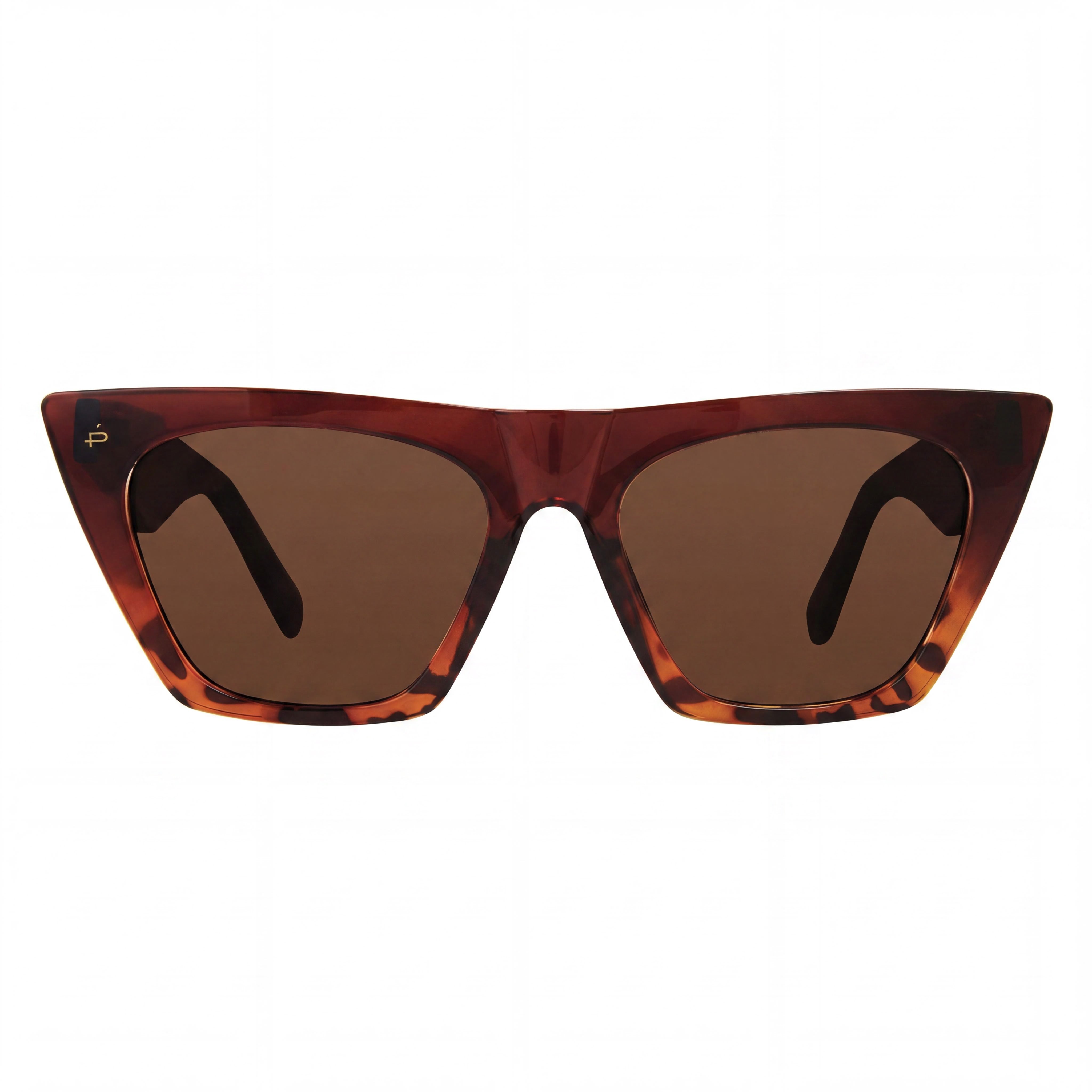 PRIVÉ REVAUX Gafas de sol modernas de mujer con montura de ojo de gato, montura de propionato color carey chocolate, lentes marrones Haven, protección UV, 51 mm, Photo 2