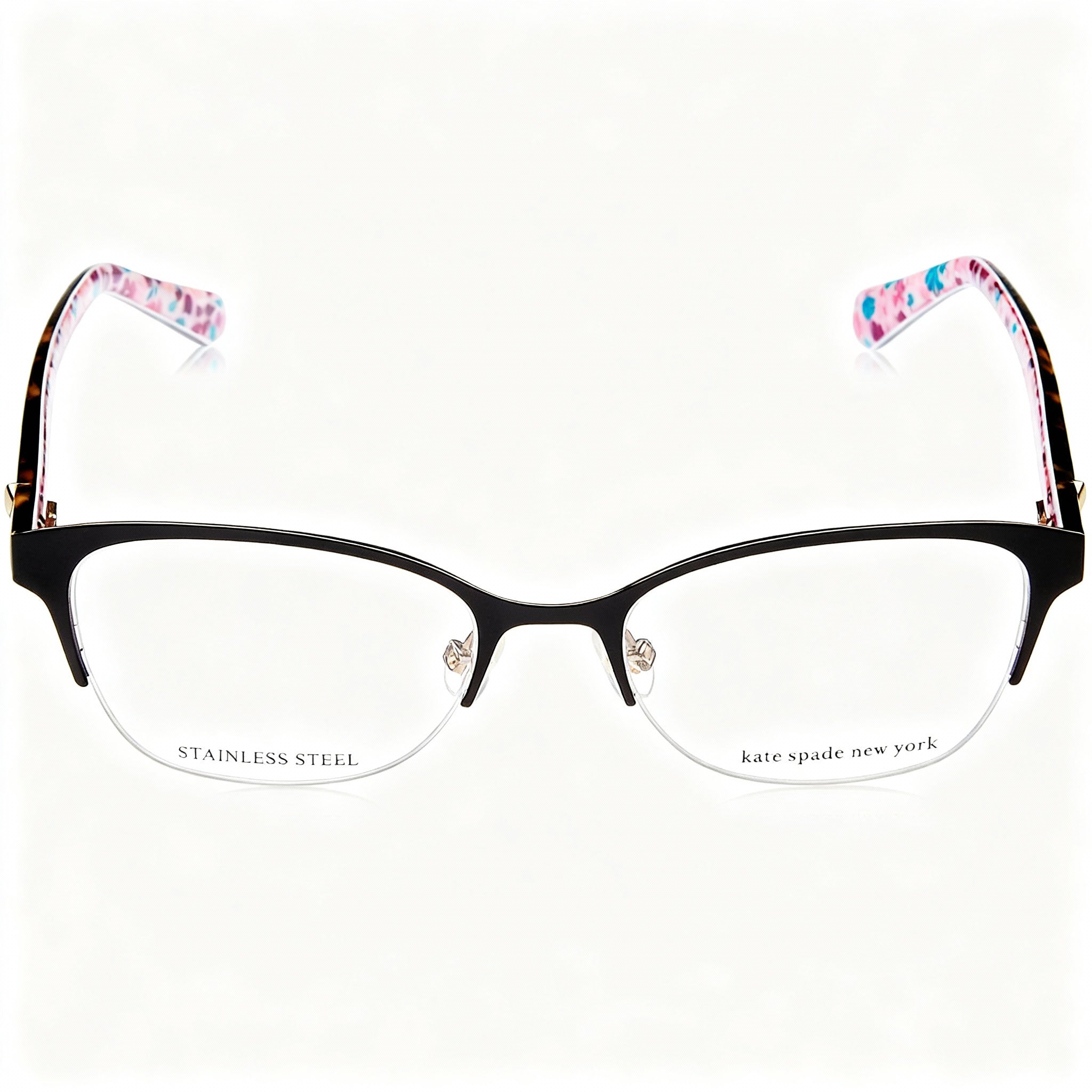 Gafas ópticas semi-sin montura de acero inoxidable marrón para mujer de Kate Spade New York Ferrara, 51 mm, Photo 2