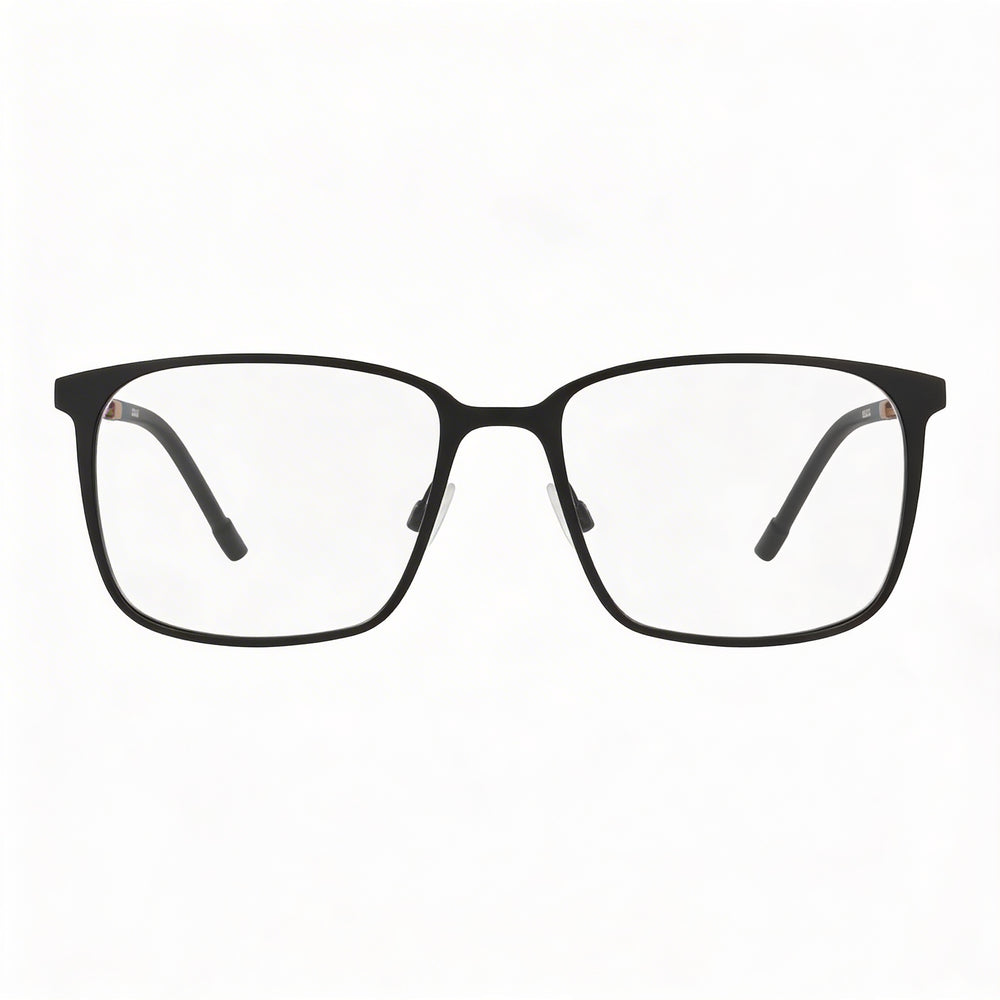 Gafas Flexon E1159 Unisex con montura de acetato negro mate y lentes de policarbonato transparente, 54 mm de ancho de lente