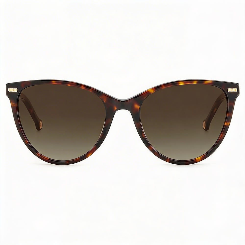 Gafas de sol Carolina Herrera HER 0107/S para mujer, diseño ojo de gato, de acetato con montura en rojo habana, lentes marrones degradadas de 57mm