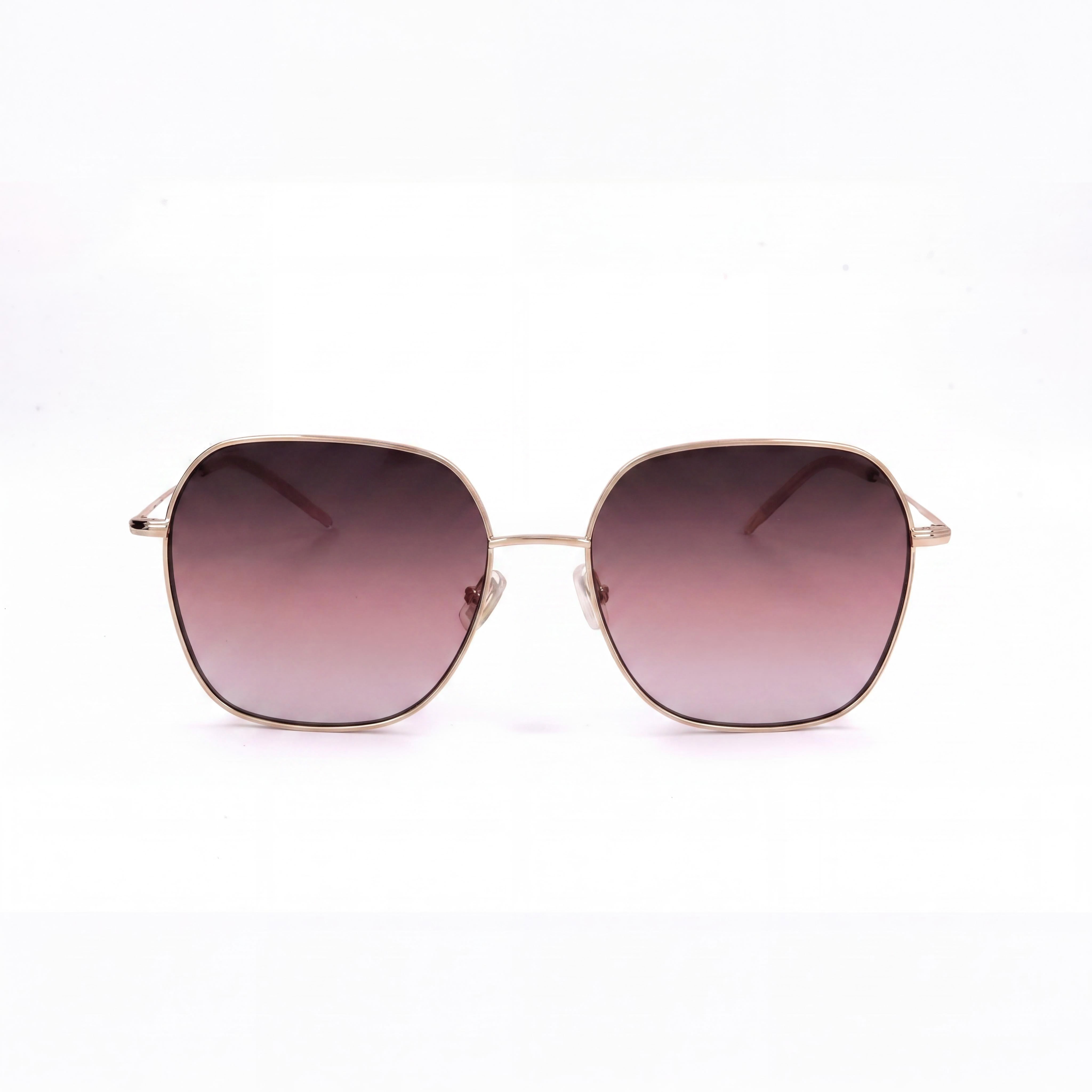 Gafas de sol unisex casuales Hugo Boss de oro rosa y acero inoxidable con cristales degradados no polarizados UV 400 en rosa sombreado, 58 mm, Photo 2