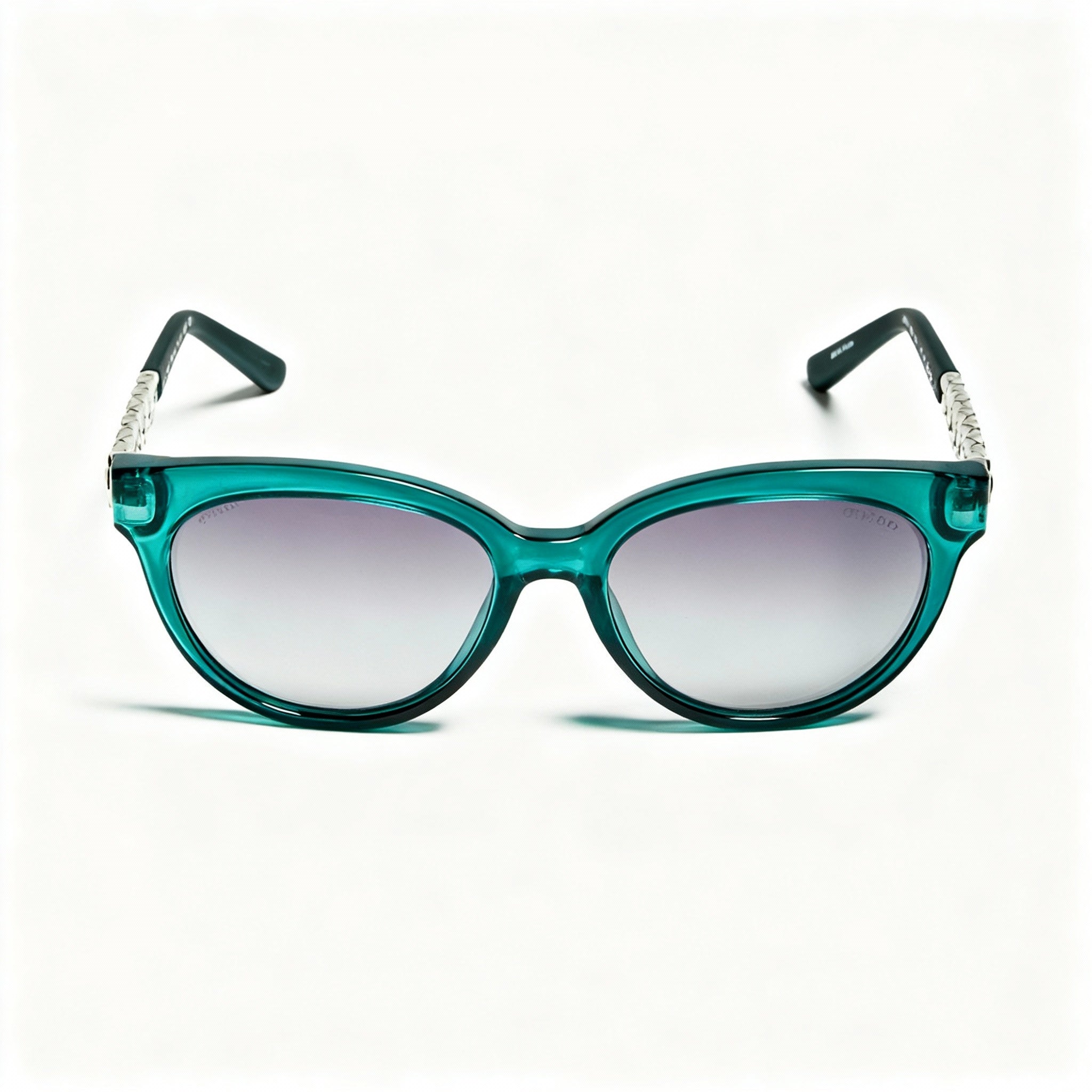 GUESS Elegant Women's Sunglasses, Blue Black Plastic Frame, Gray Composite Non-Polarized Anti-Glare Lenses, UV Protected, 56-17-140