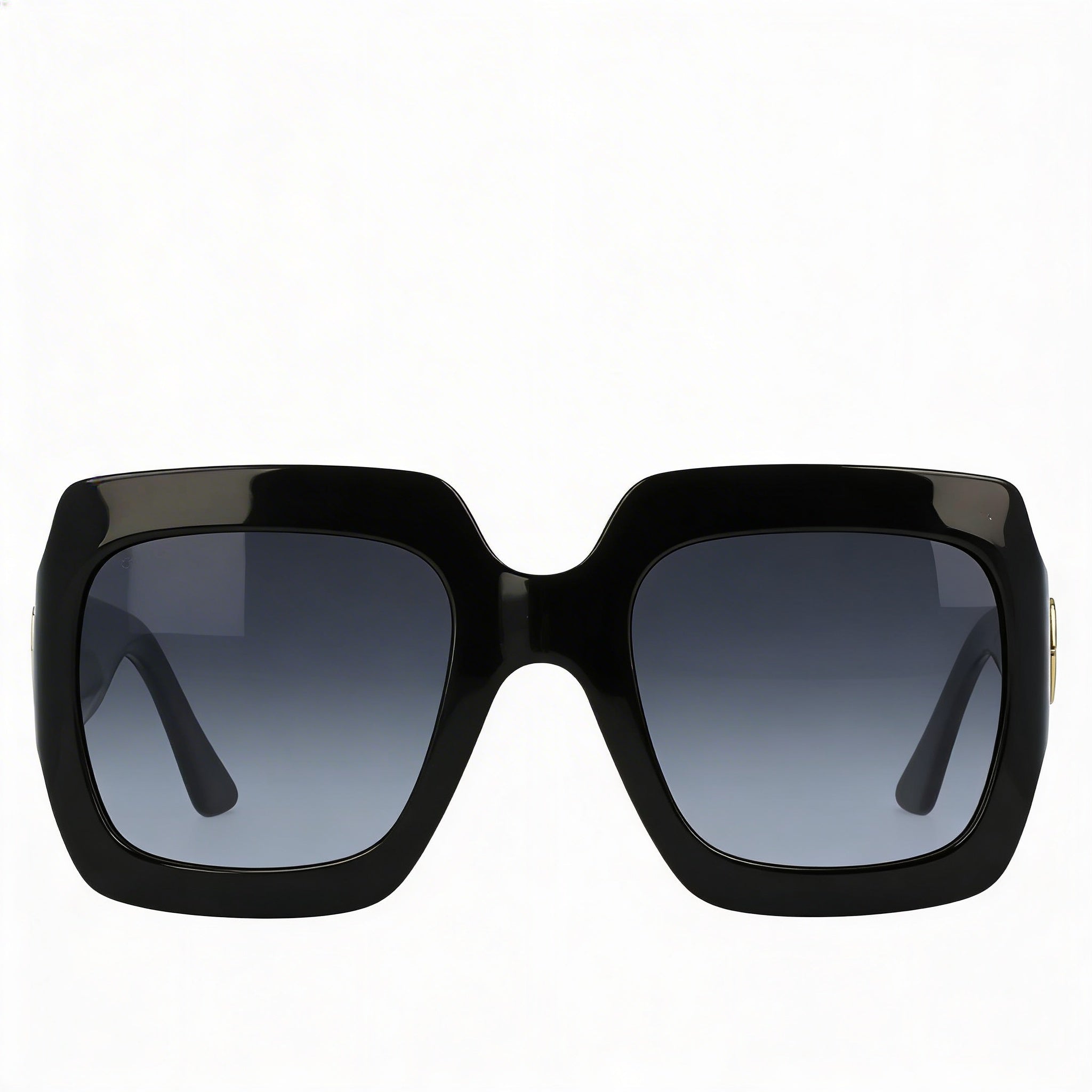 Gucci Gg0053sn Unisex Shiny Black Composite Frame UV Protected Shaded Dark Grey Gradient Sunglasses 54mm, Photo 2