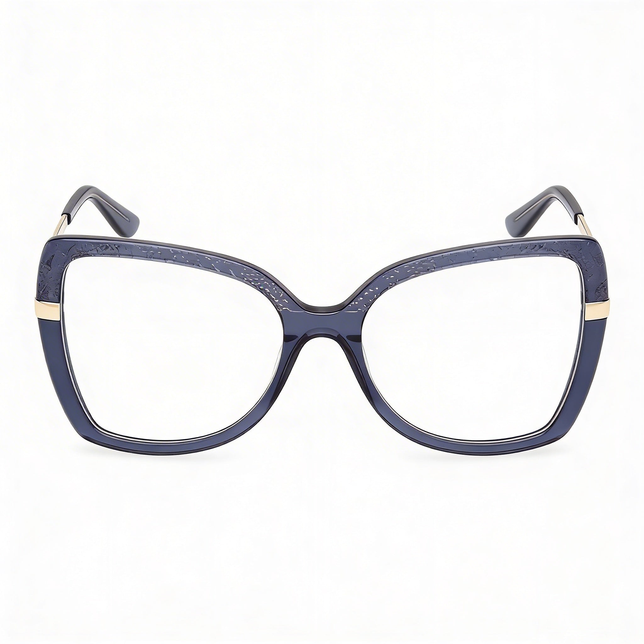 GUESS Gu50245 Women's Plastic Frame Eyewear with Shiny Blue Pale Gold Frame, 54mm Lens Width, Photo 2