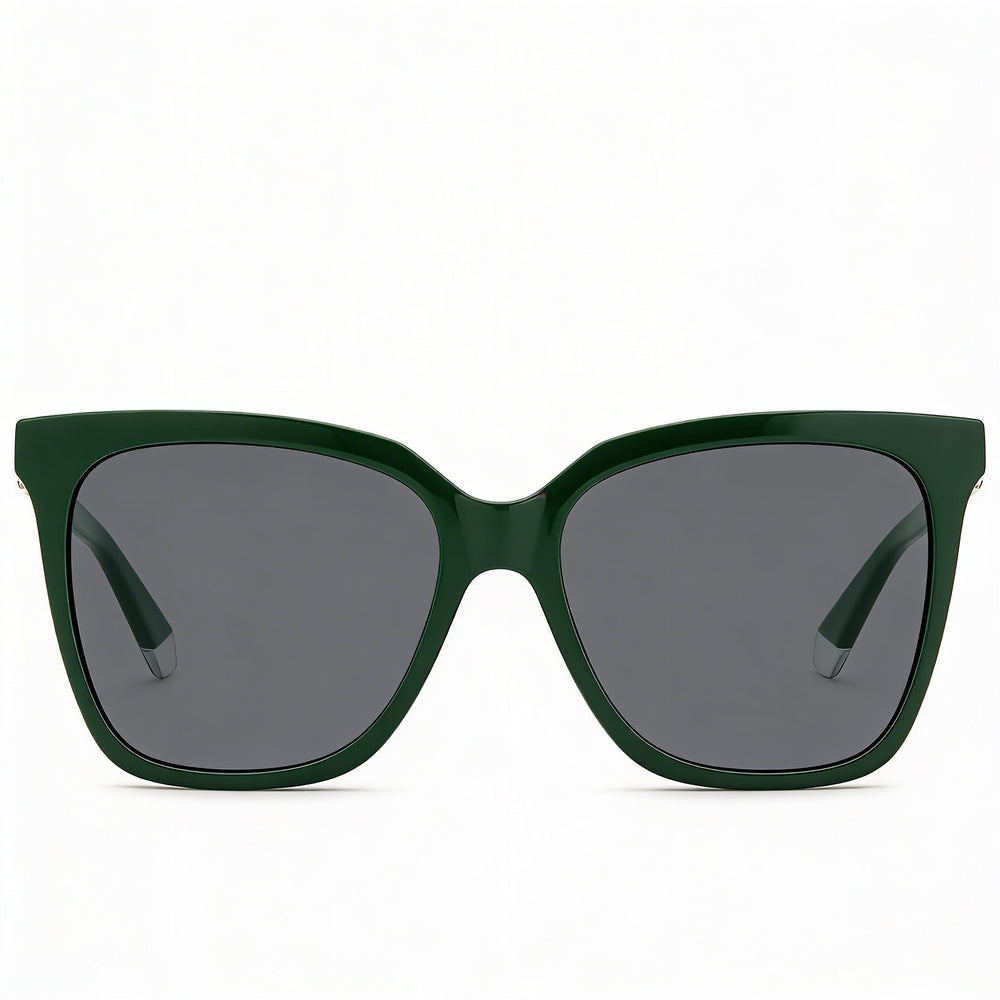 Polaroid Eyewear Essential Women's Green Grey Polycarbonate Frame Grey Polarized UV400 Sunglasses 55mm