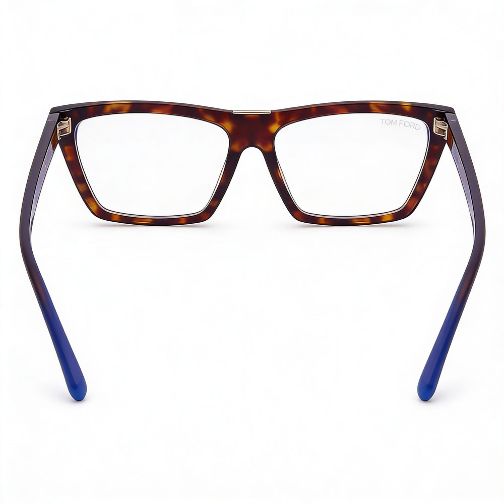 Tom Ford FT5912-B Women's Havana Browline Full-Rim Plastic Blue Light Block Eyeglasses 57mm