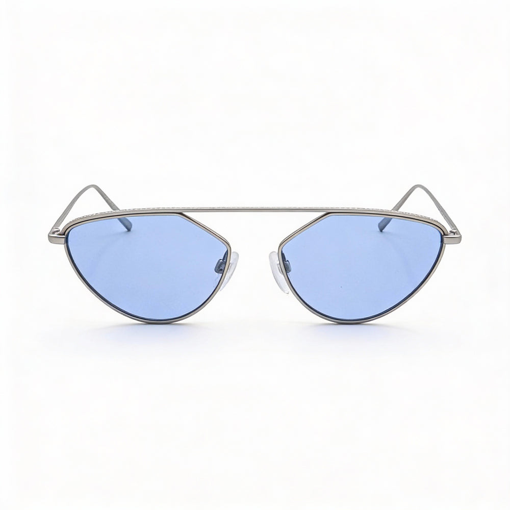 DKNY Classic Women's Silver Metal Frame 100% UV Sunglasses with Cadet Lenses, Lens Size 55mm