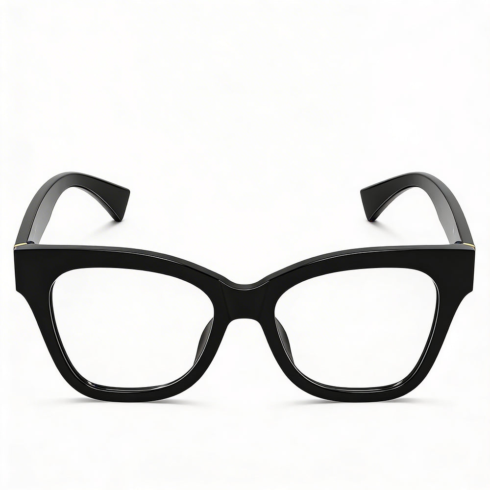 Gucci GG1133O-001 Women's Black/Silver Plastic Full Rim Cat Eye Prescription Eyeglass Frames 52mm