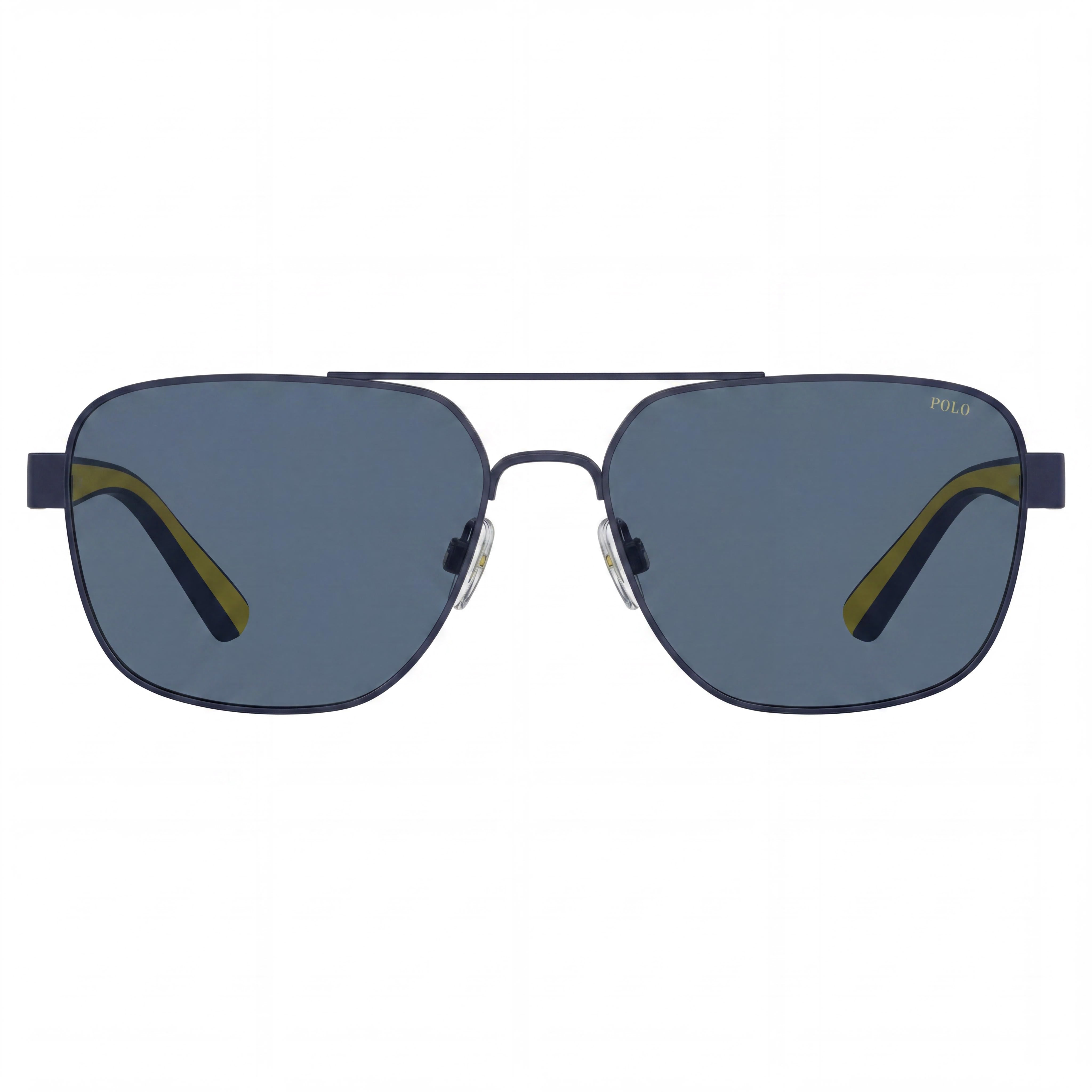 POLO RALPH LAUREN Ph3154 Gafas de Sol Cuadradas de Metal con Protección UV para Hombre, Montura Azul Marino Mate, Lentes Azul Oscuro 62mm, Photo 2