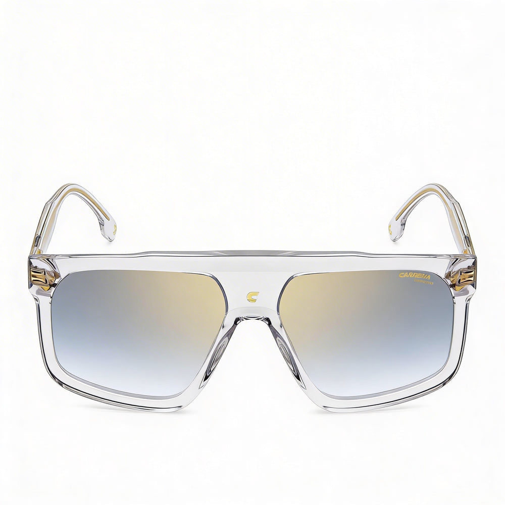 Carrera 1061/S Unisex Acetate Crystal Blue Shaded Gold Mirror UV Protection Sunglasses 59mm