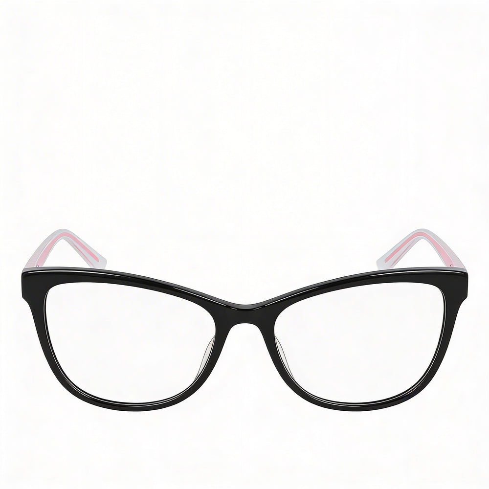 bebe Bb5211 Women's Jet Plastic Full Rim Cat Eye Frame Eyeglasses 55mm Lens 17mm Bridge 140mm Temple