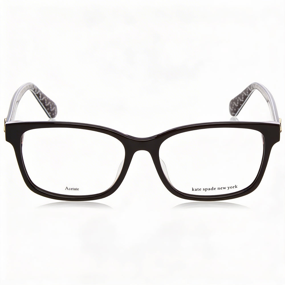 Monturas ópticas de acetato Kate Spade New York Cariane/F para mujer en NEGRO ROSA, ancho de lente de 55 mm, con estuche
