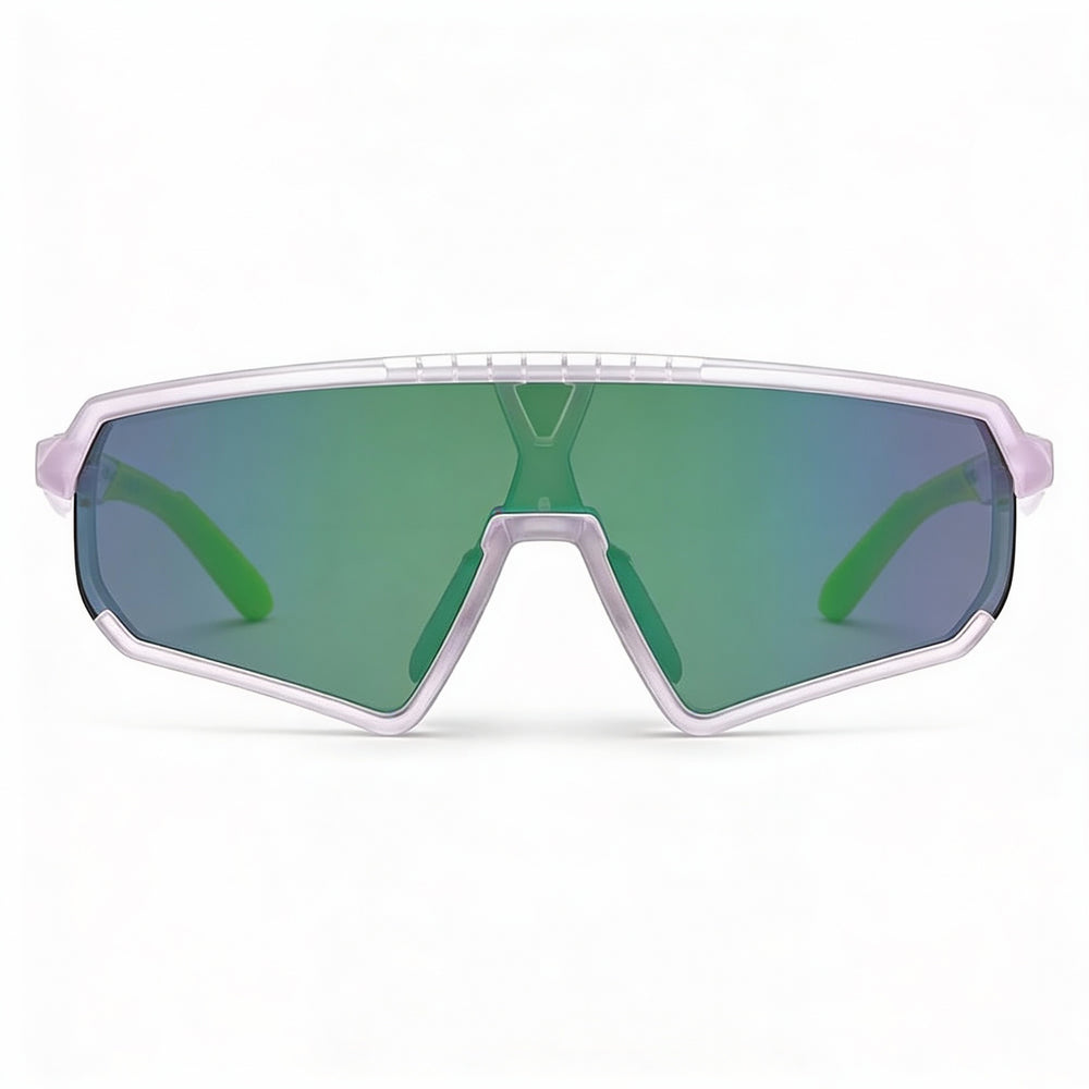 adidas Contemporaneo Men's Plastic Crystal Frame Grey Mirrored Green Lenses UV Protection 59mm