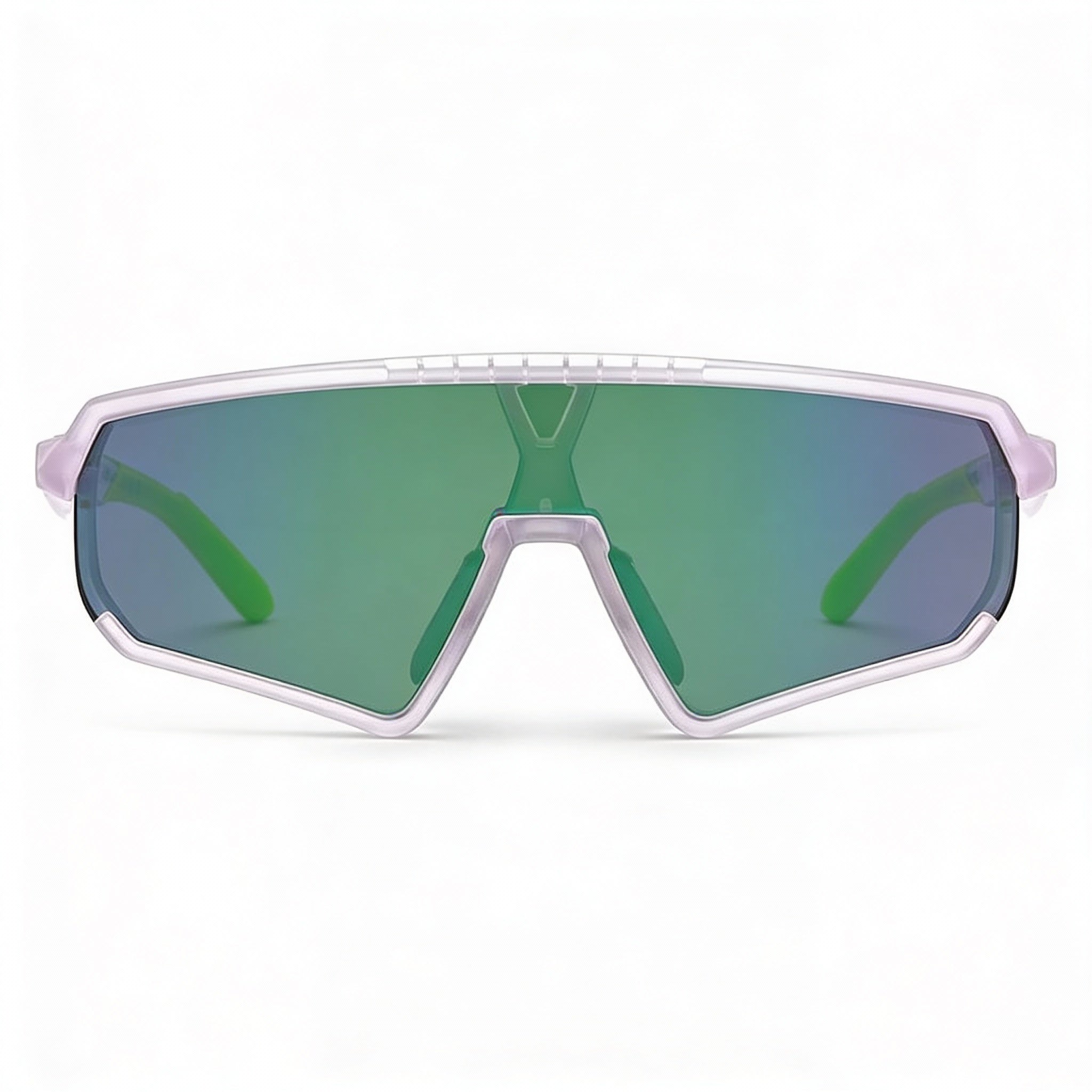 adidas Contemporaneo Men's Plastic Crystal Frame Grey Mirrored Green Lenses UV Protection 59mm, Photo 2