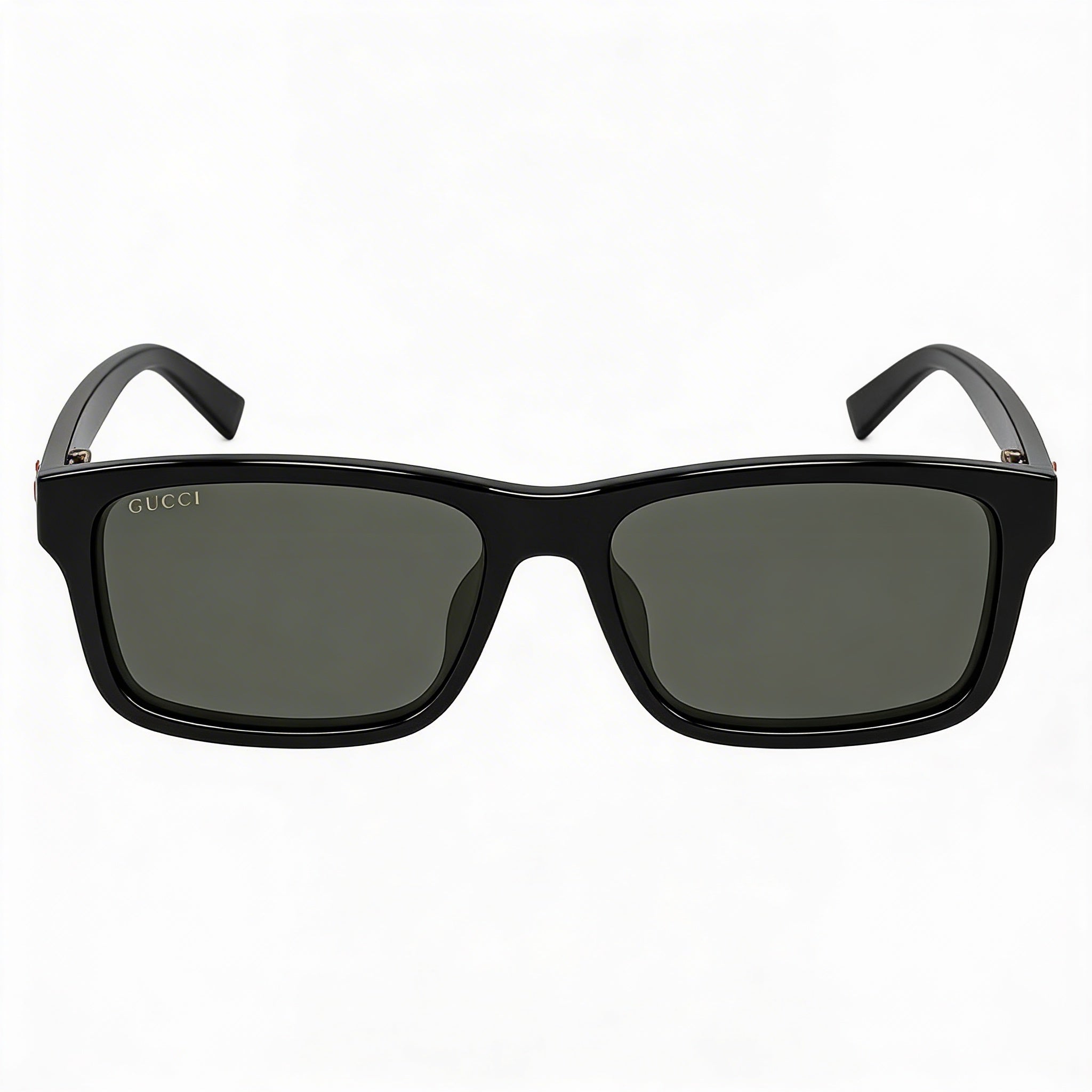 Gafas de sol unisex modernas Gucci con montura negra y lentes negras, puente 18 mm, patillas 145 mm, Photo 2