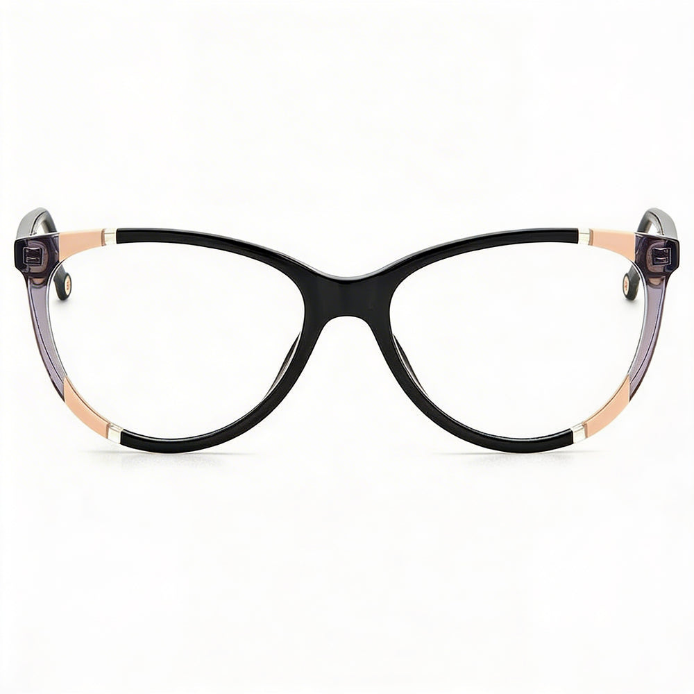 Gafas de sol Carolina Herrera CH 0064 para mujer, montura de acetato, color negro nude, lentes de policarbonato y protección UV, 55 mm