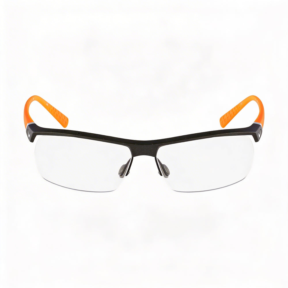 Nike 7071/2 Men's Dark Grey/Orange Plastic Prescription Ready Optical Eyeglasses, Lens Width 57