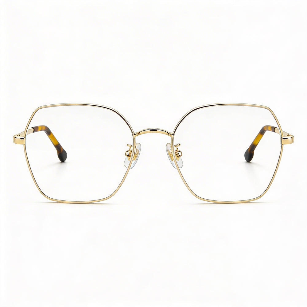 Marco de gafas Carrera Carrera 3035 de acero inoxidable dorado y marfil para mujer con lentes de 53 mm, puente de 140 mm, patillas de 18 mm