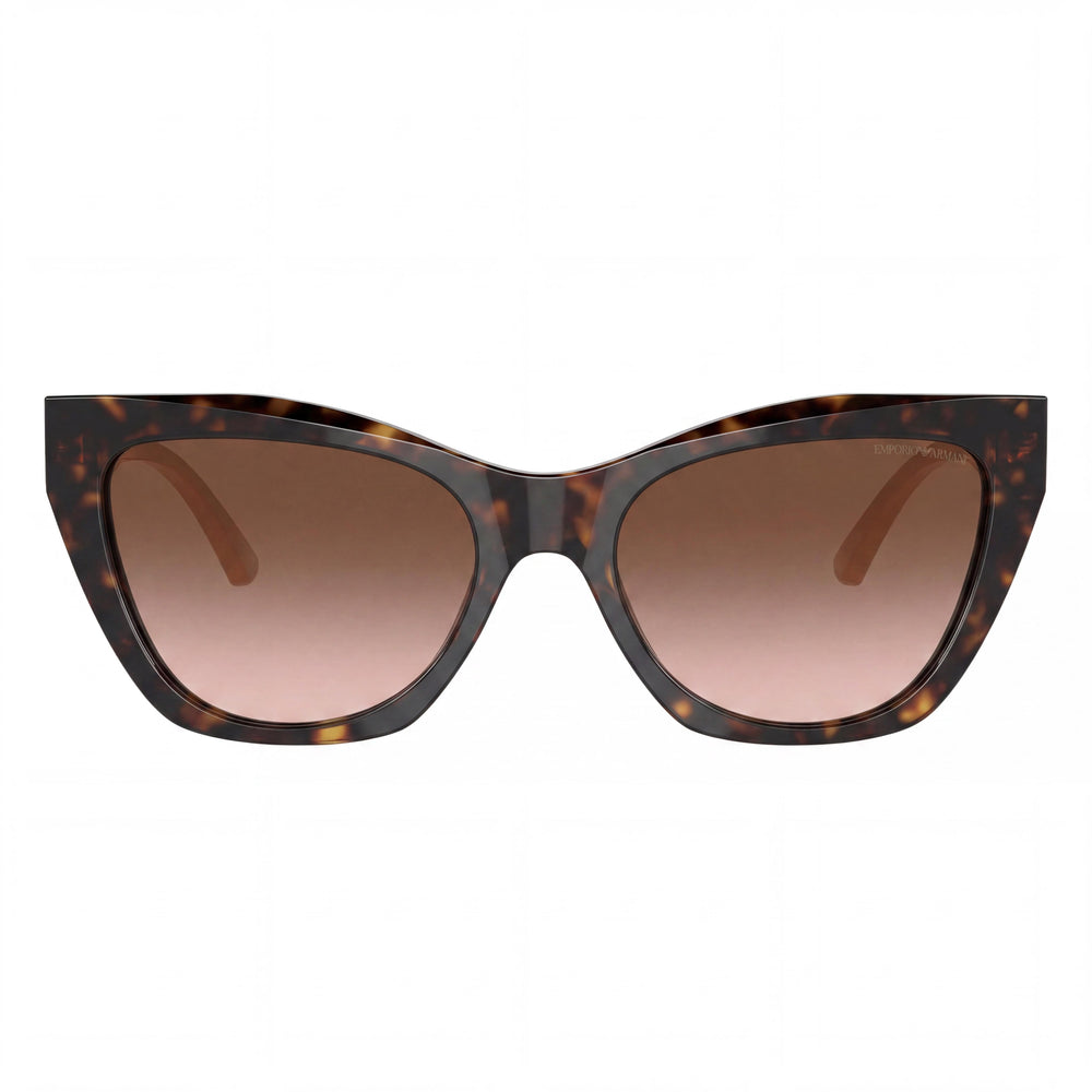 Gafas de sol Emporio Armani EA4176 para mujer, de plástico con montura ojo de gato en color carey marrón, con lentes degradadas marrones y protección UV, 54 mm