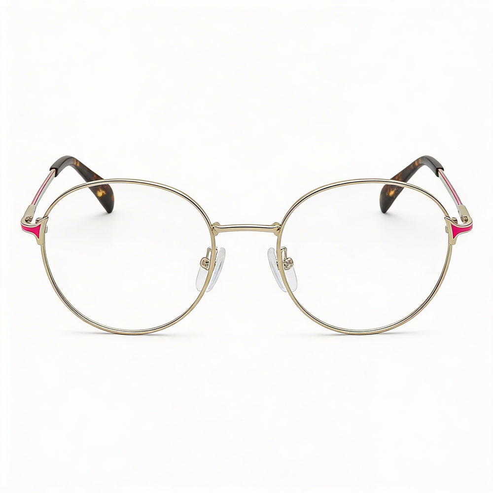 TOUS Classic Women's Light Gold Stainless Steel Eyeglasses with Clear Demo Lenses, Prescription Ready 51mm