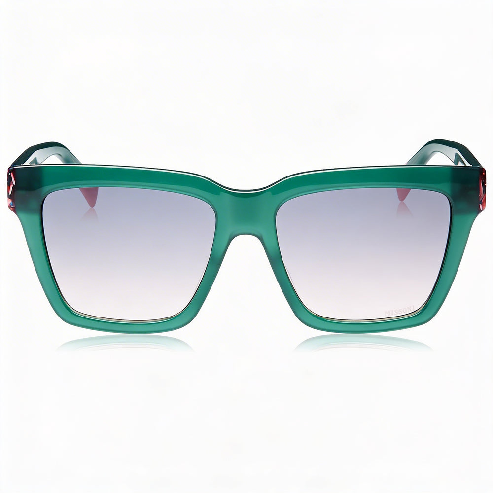 Gafas de sol Missoni Modern para mujer, color verde y rosa, con montura de acetato, lentes de policarbonato y protección UV, 55 mm