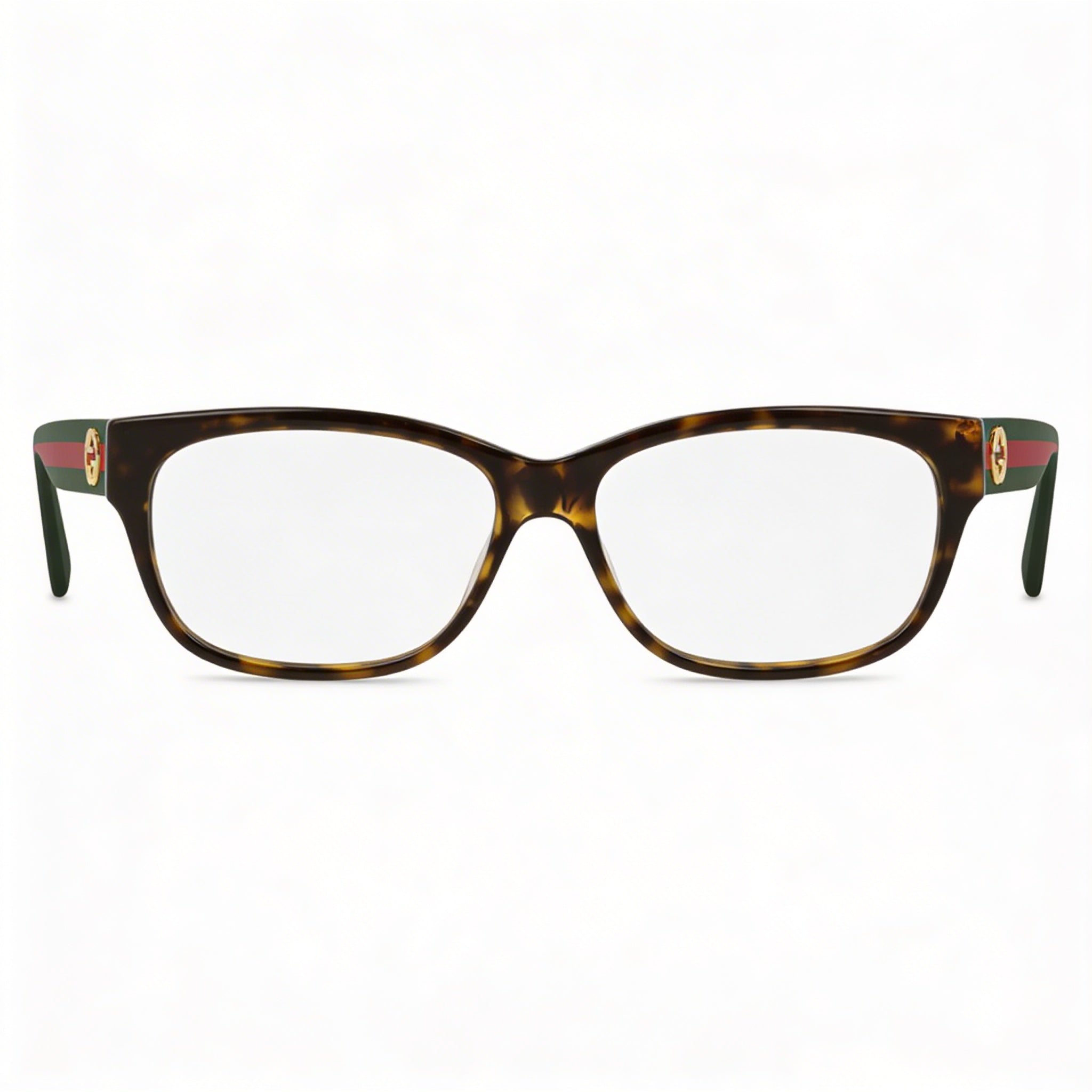 Monturas ópticas Gucci Gg0278o-012 para mujer, rectangulares, de plástico, con montura completa y graduadas, color verde habana, 55 mm, Photo 2