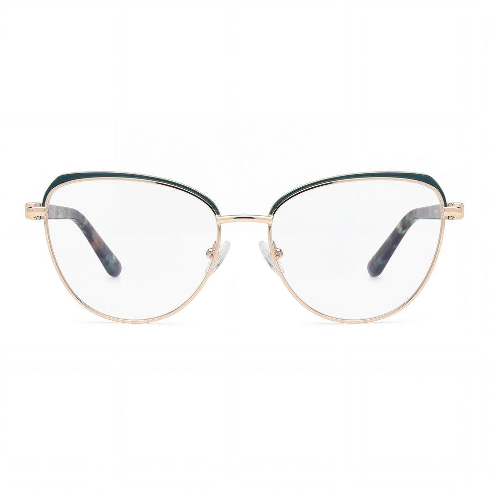 GUESS Gu2982 Women's Dark Green Metal Frame Sunglasses with Dark Green Polycarbonate Lenses 53mm