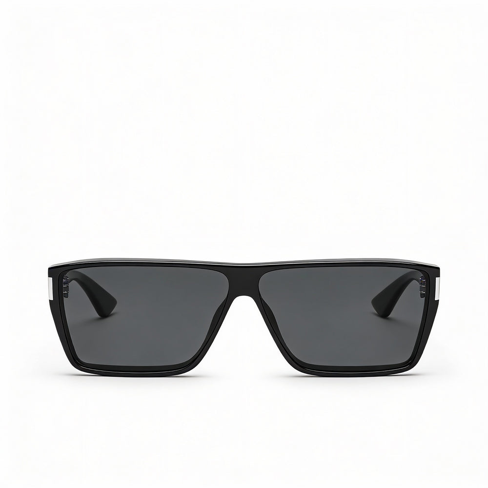 Gafas de sol unisex Yves Saint Laurent SL 757 001 de acetato negro, rectangulares, no polarizadas, 100 % UV, gris oscuro, 64 mm