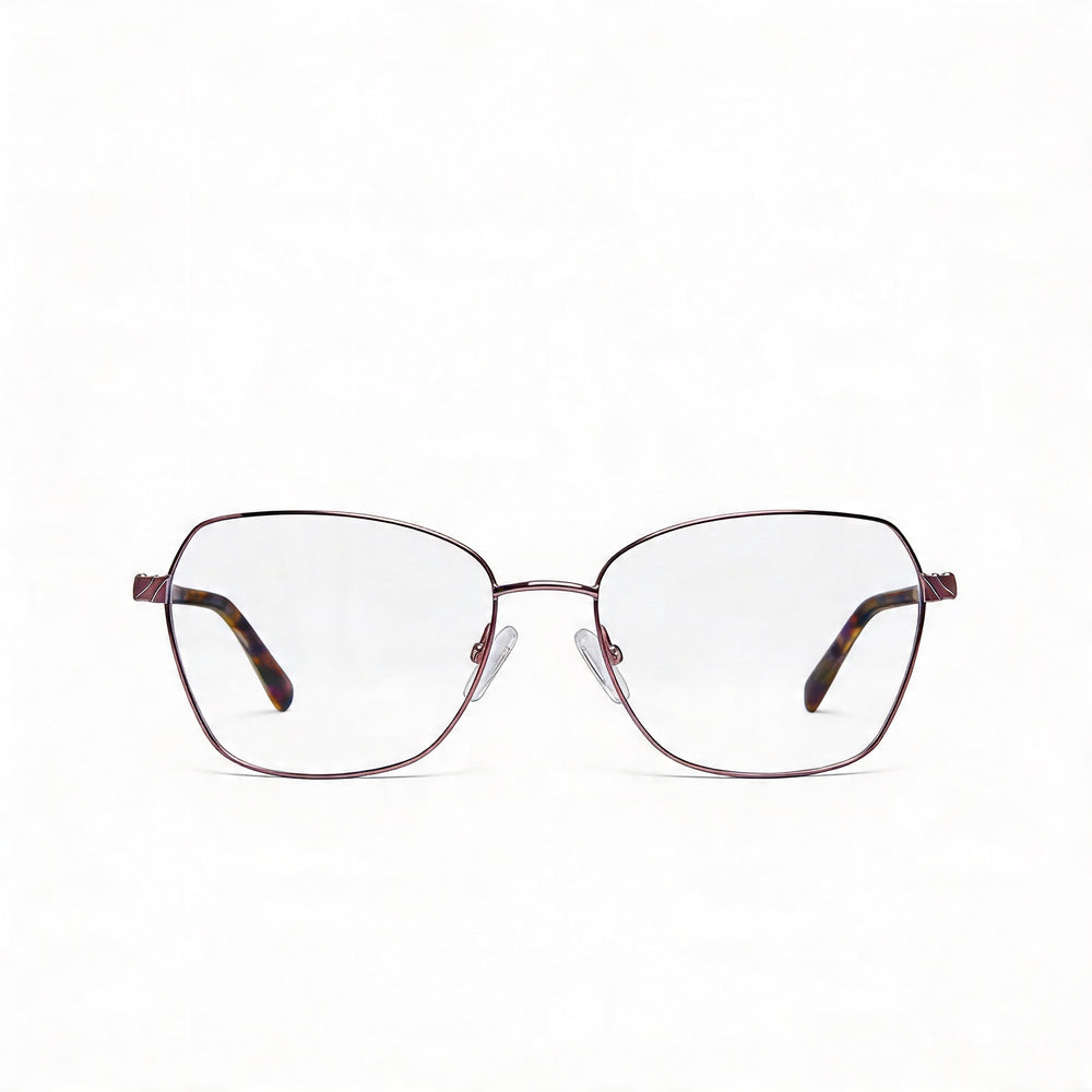 Gafas clásicas Adensco para hombre con montura metálica violeta y lentes de policarbonato multicolor, tamaño 53-16-135