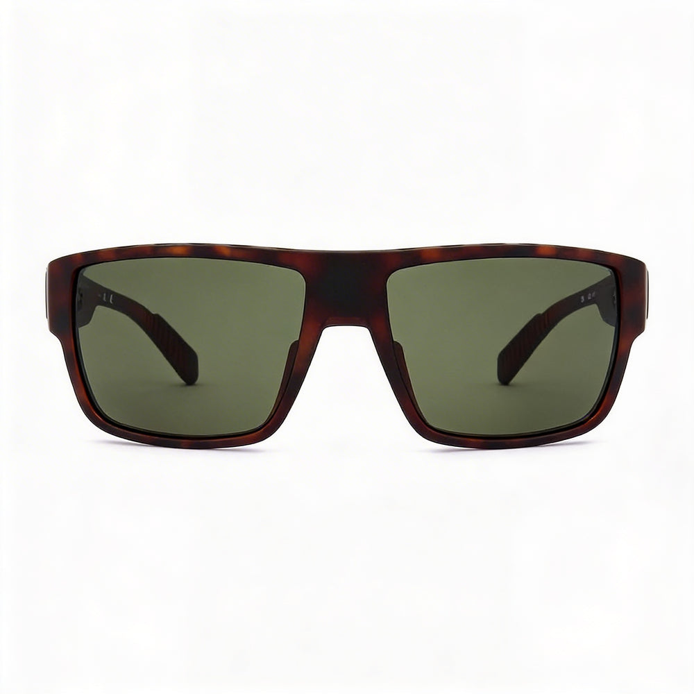 Gafas de sol adidas SP0006 rectangulares de acetato color Havana oscuro para hombre, color verde, sin polarizar, con protección UV, 57-16-135