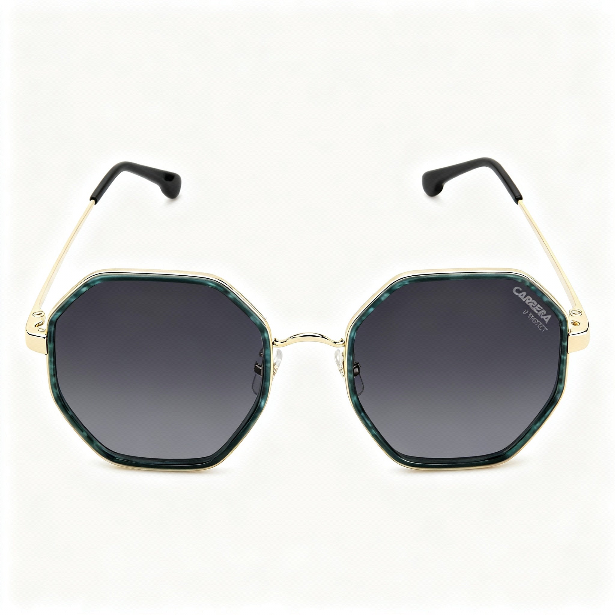 Carrera Casual 3029/S Women's Green Horn Metal Frame Sunglasses, Dark Grey Heather Non-polarised Lenses, 100% UV, 53mm