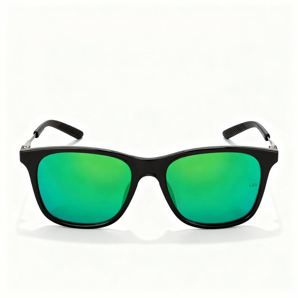 Under Armour Classic Men's Polyamide UV Non-Polarized Sunglasses, Black Frame, Green Blue Shaded Lenses, 54-18-145