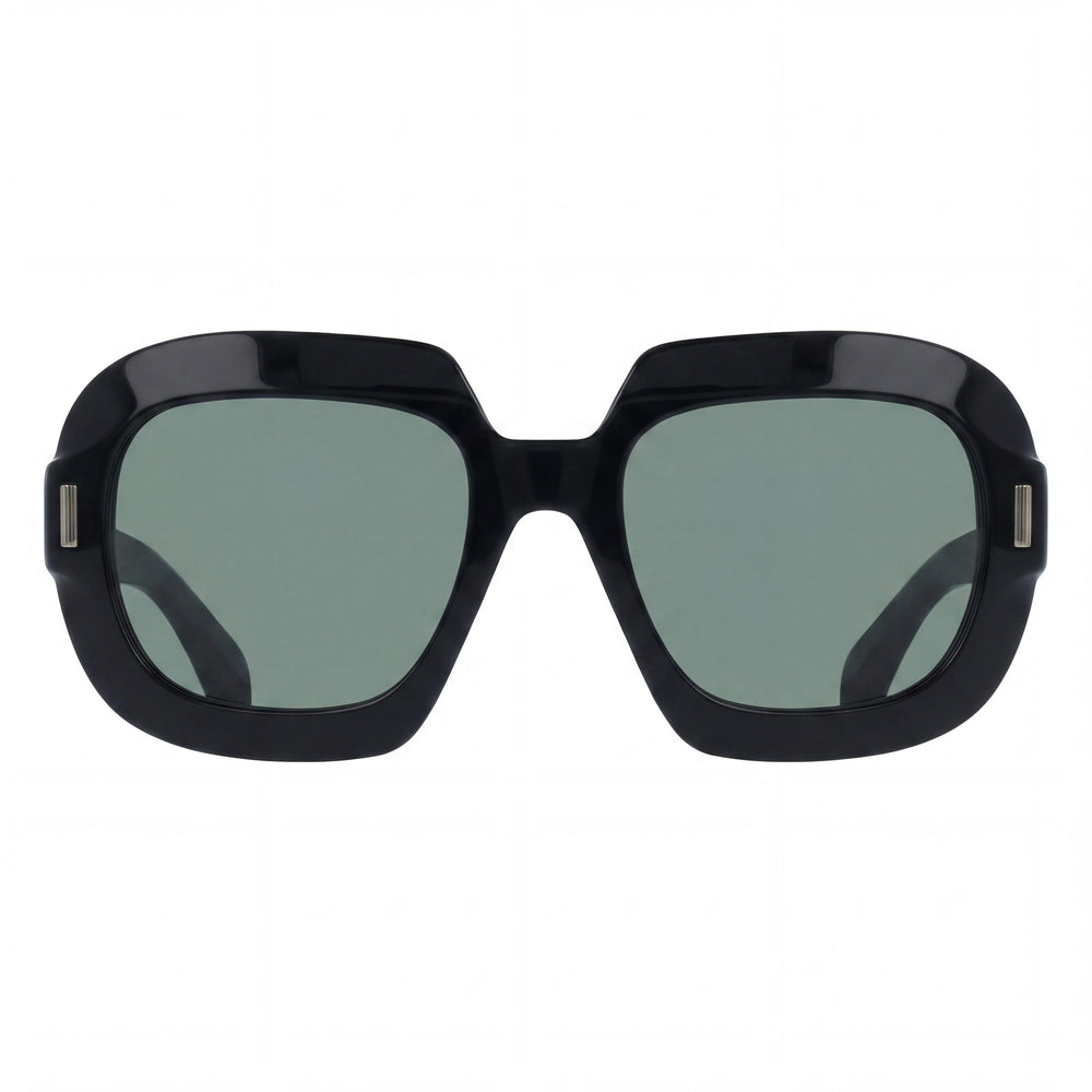 Ferragamo Modern Men's Black Acetate Frame Eyewear with Black Polycarbonate Lenses, 54-20-145 Dimensions
