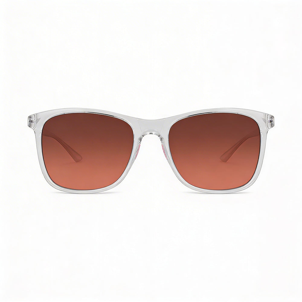 Gafas de sol de plástico unisex Nike Passage Ev1199, cristal transparente, marrón melocotón, sin polarizar, protección UV, 55 mm