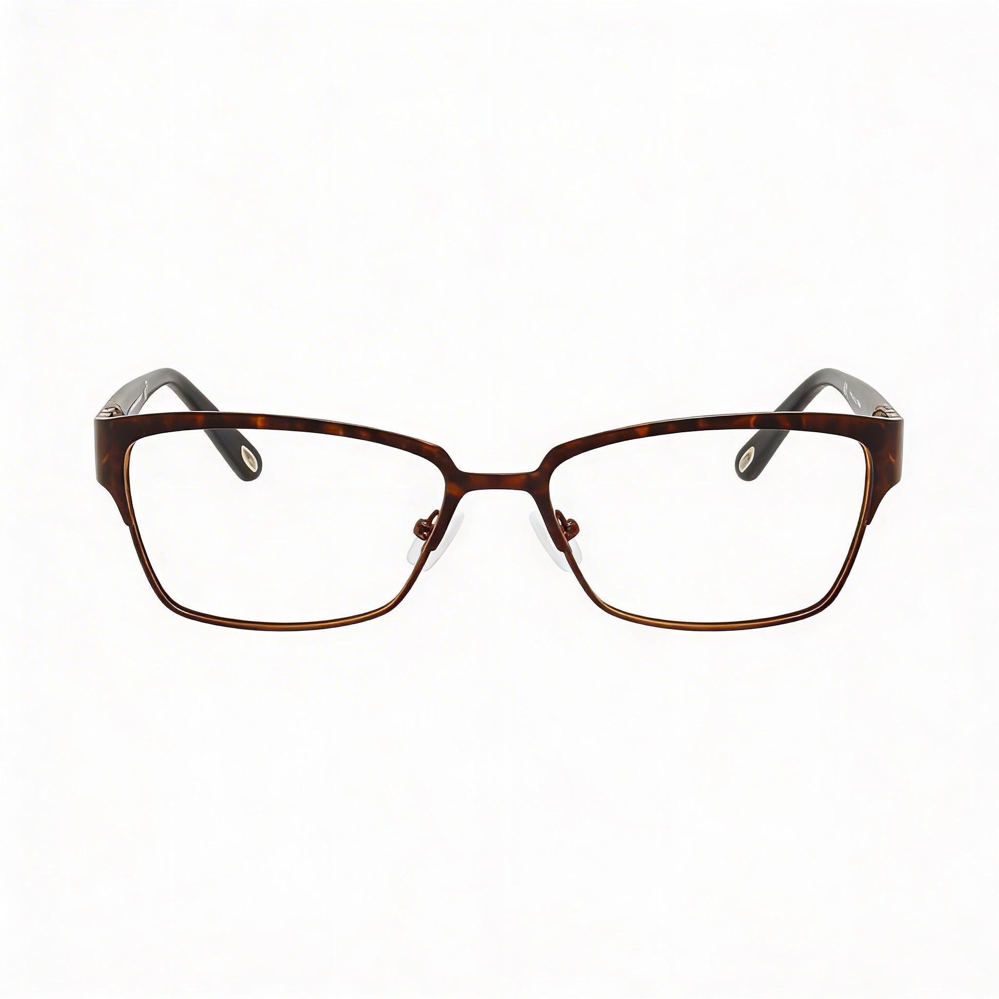 Emozioni Unisex Havana Metal Full Rim Oval Modified Eyeglasses with Clear Demo Lenses, Prescription Ready (Bridge 14mm), Photo 2