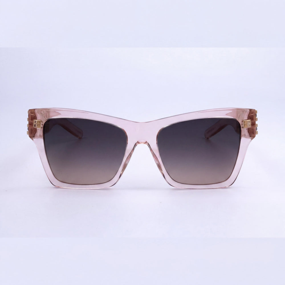 Givenchy GV40076I Women's Casual Style Shiny Pink Acetate Frame Smoke Lens Sunglasses 54/18/145
