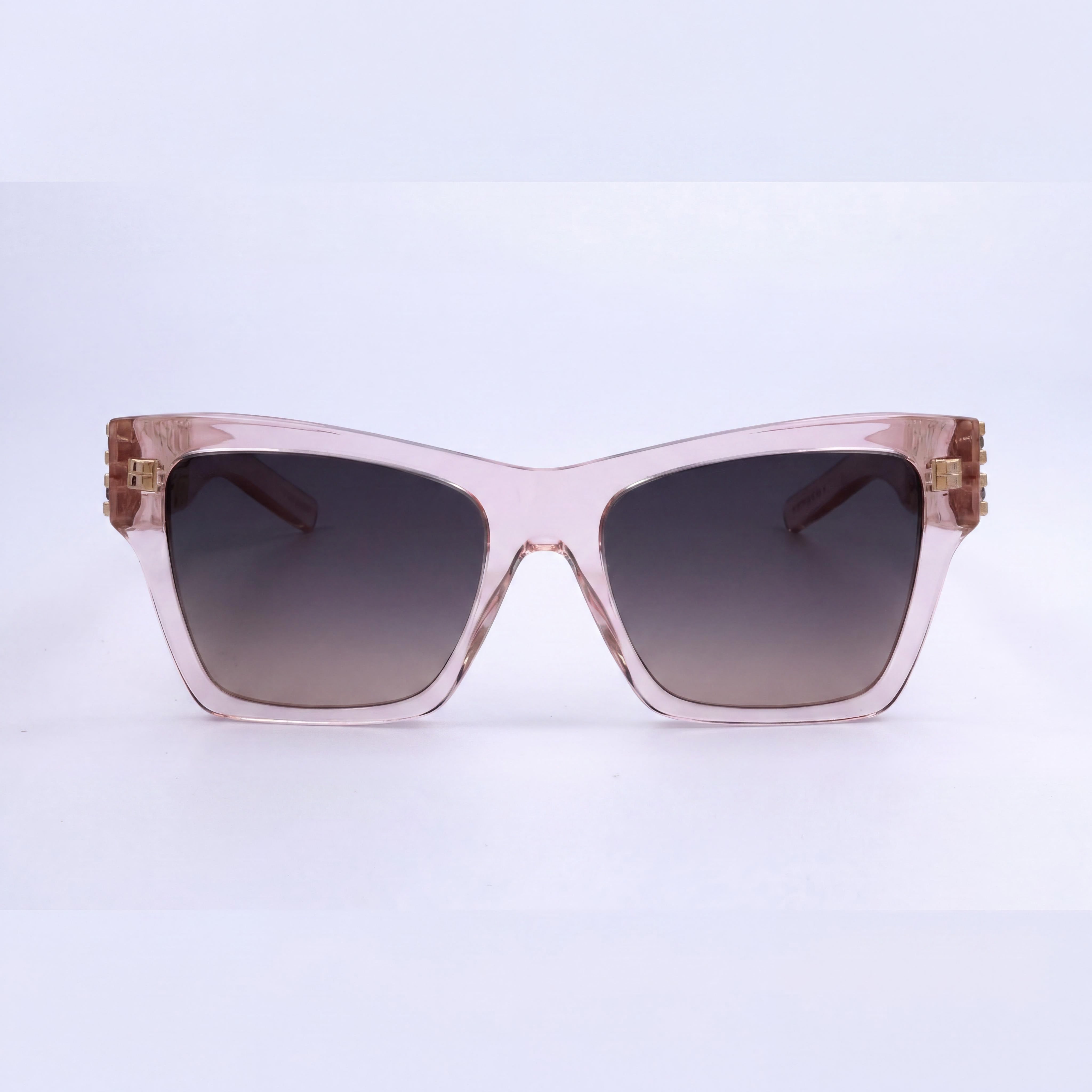 Givenchy GV40076I Women's Casual Style Shiny Pink Acetate Frame Smoke Lens Sunglasses 54/18/145, Photo 2