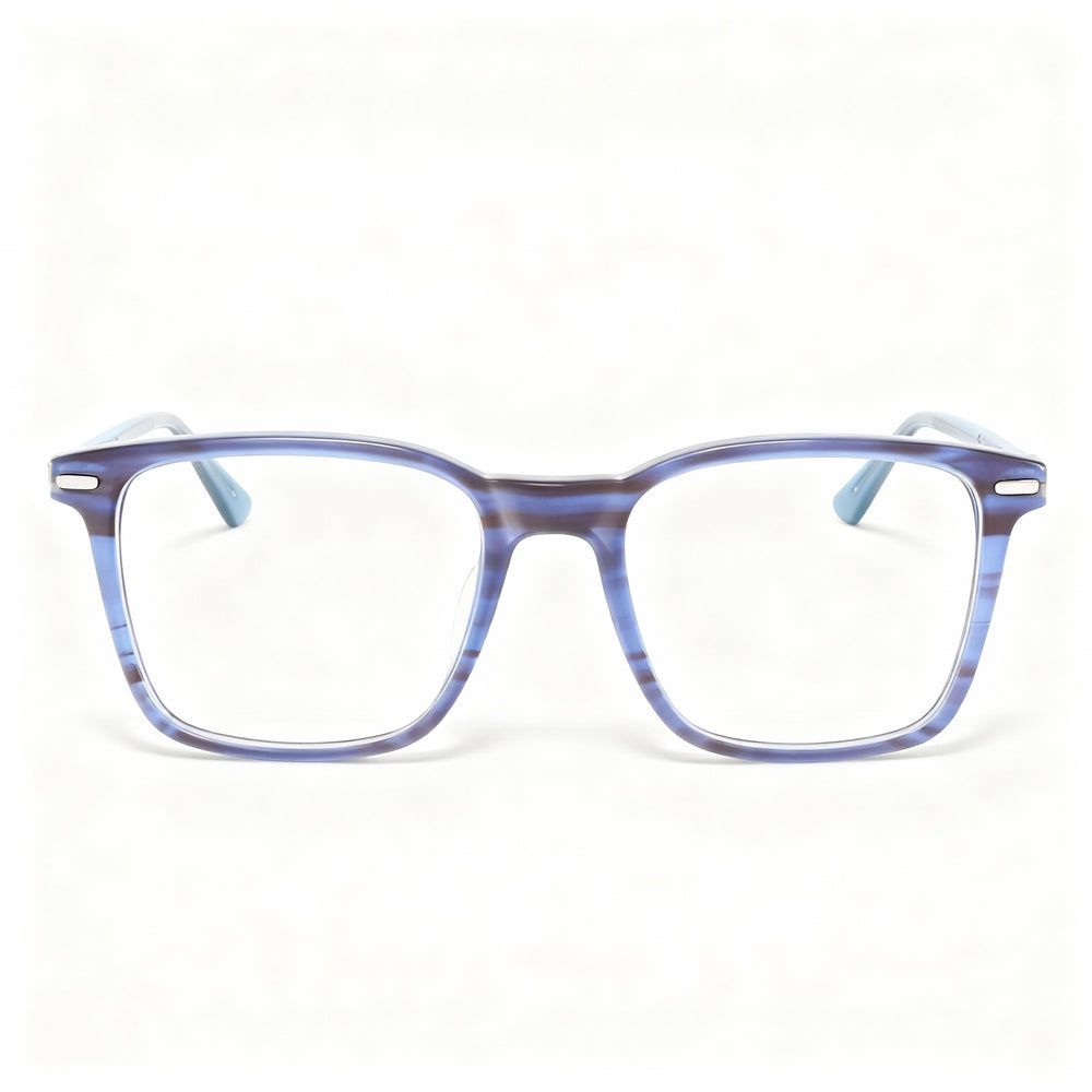 Gafas unisex Calvin Klein CK22541 de acetato con montura de cuerno azul y lentes no polarizadas de 53 mm
