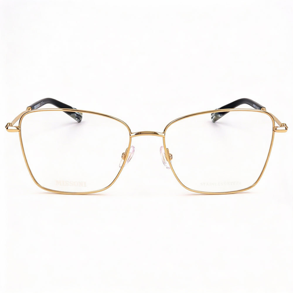 Gafas graduadas Missoni Mis 0099 de acero inoxidable en oro rosa para mujer, con lentes transparentes de demostración, 54 mm