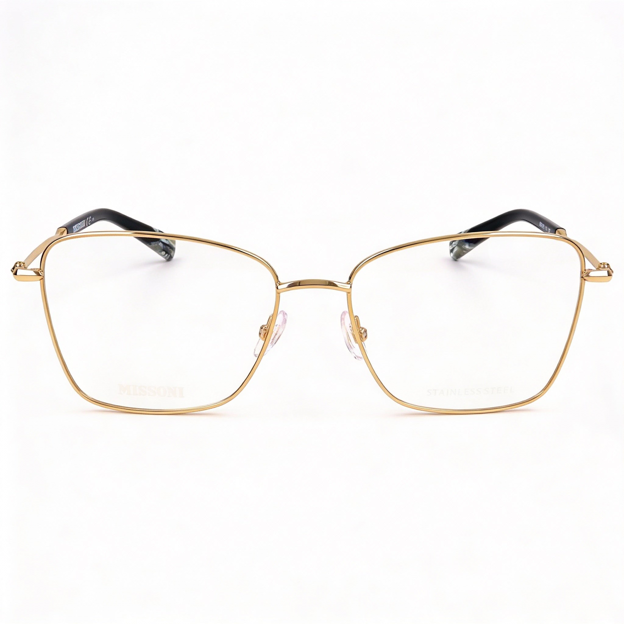 Gafas graduadas Missoni Mis 0099 de acero inoxidable en oro rosa para mujer, con lentes transparentes de demostración, 54 mm, Photo 2