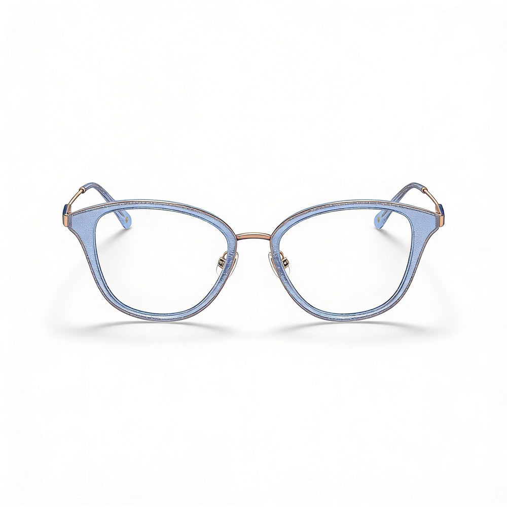 kate spade new york Gafas de sol clásicas para mujer, montura de metal con purpurina azul, tamaño 52-17-140