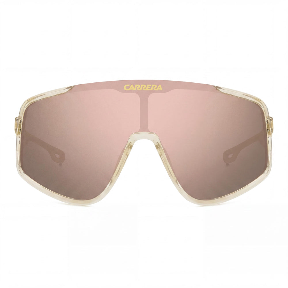 Gafas de sol Carrera Casual para hombre, armazón de poliamida ecológica beige cristal, lentes multicapa oro rosa, protección UV 99-01-135