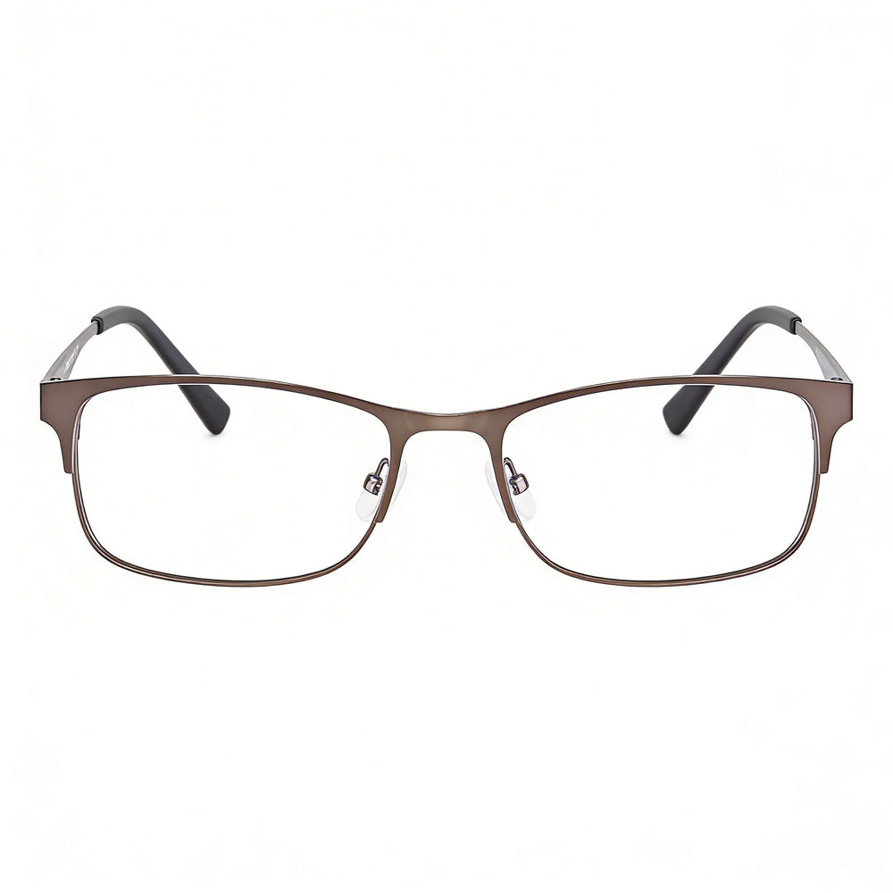 Adensco Men's Prescription Ready Eyeglasses with Clear Demo Lenses - Matte Ruthenium